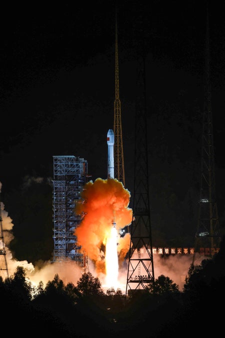 Nighttime Rocket launch